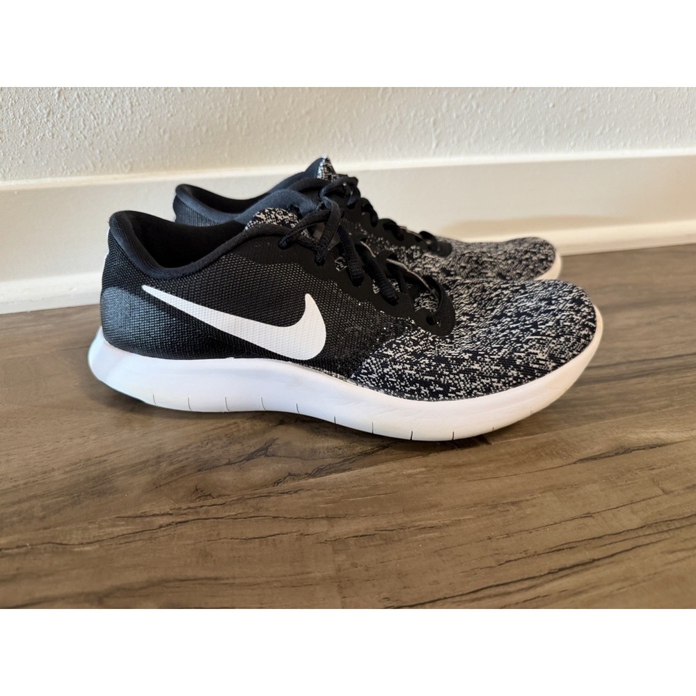 Nike Flex Contact Womens Athletic Running Shoes Sneakers Sz 8 Black White